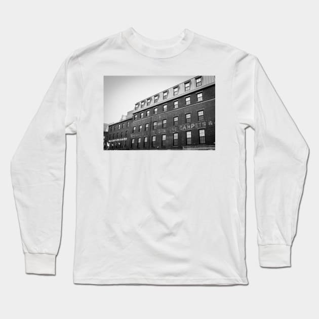 Old brick Boston Buildings with faded aged signage Long Sleeve T-Shirt by brians101
